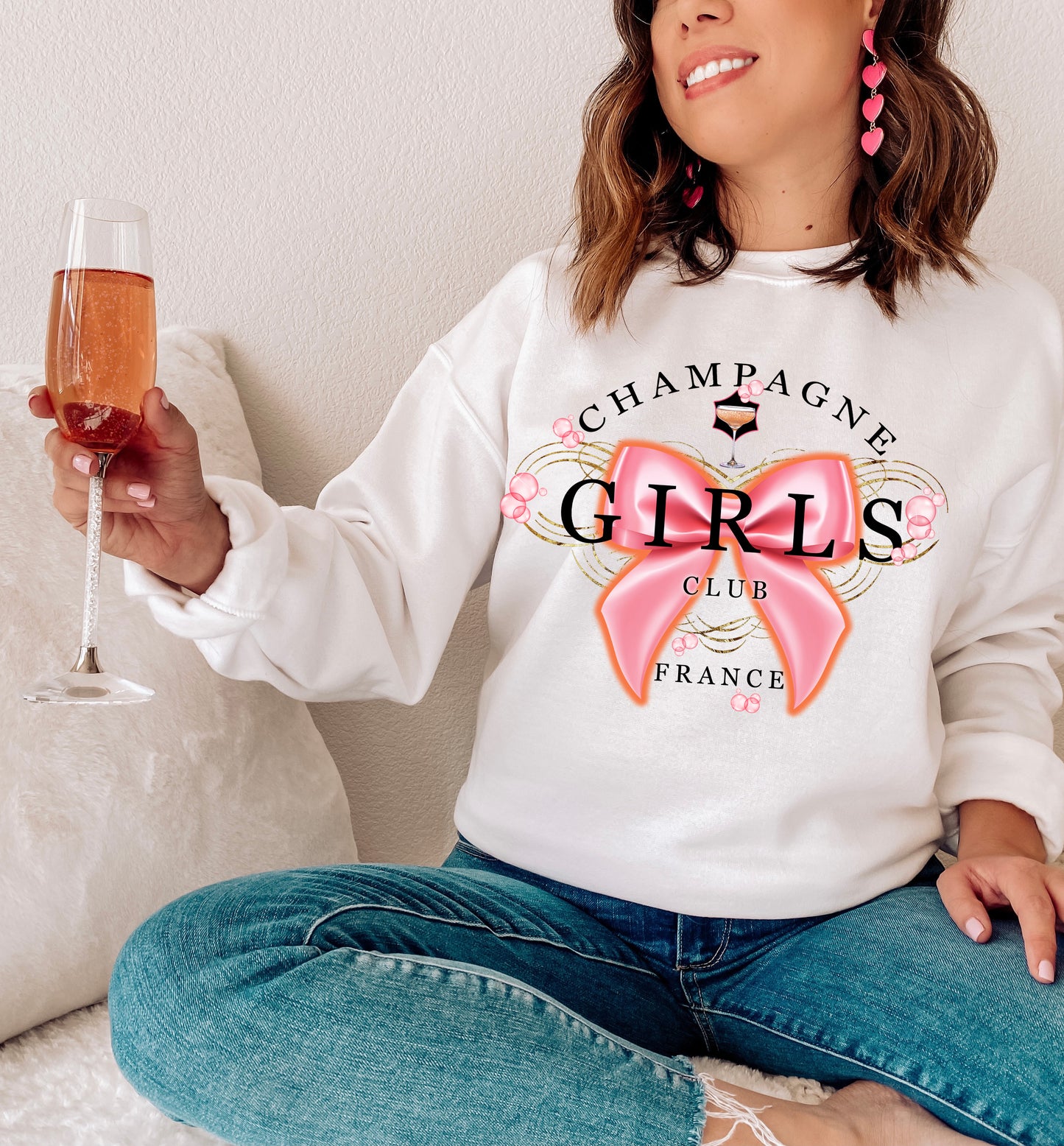 Champagne Girls Club Tee Sweatshirt