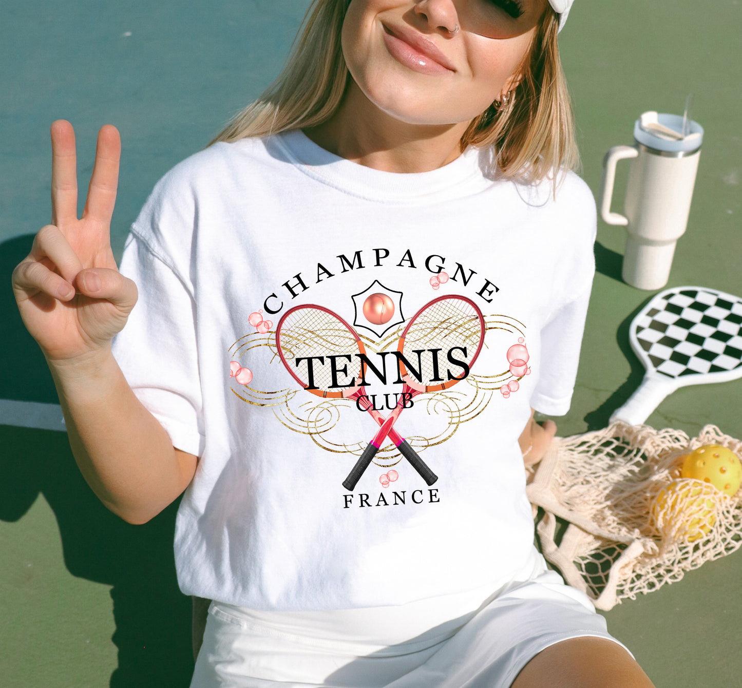 Champagne Tennis Club Tee Sweatshirt