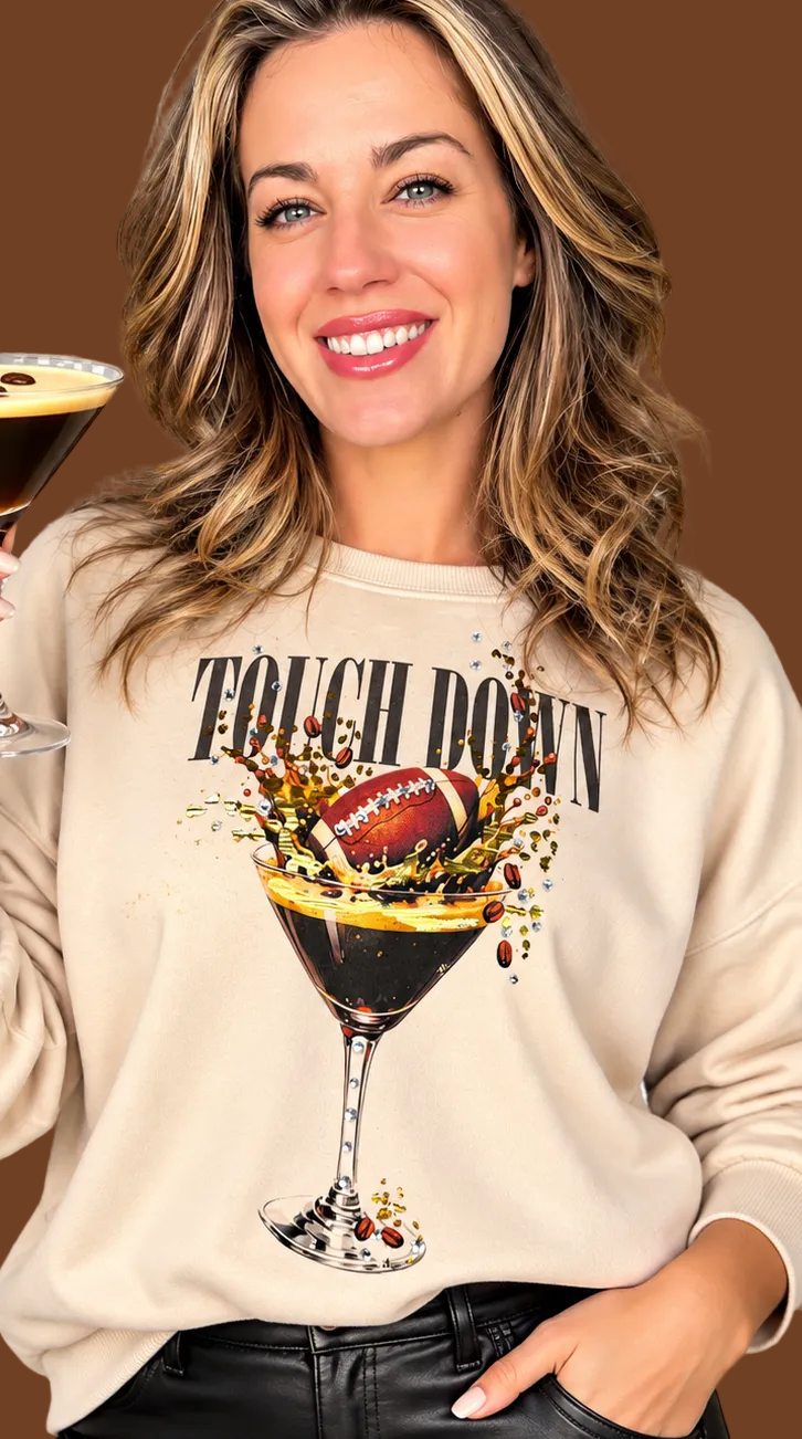 Espresso end zone cozy crop seatshirt