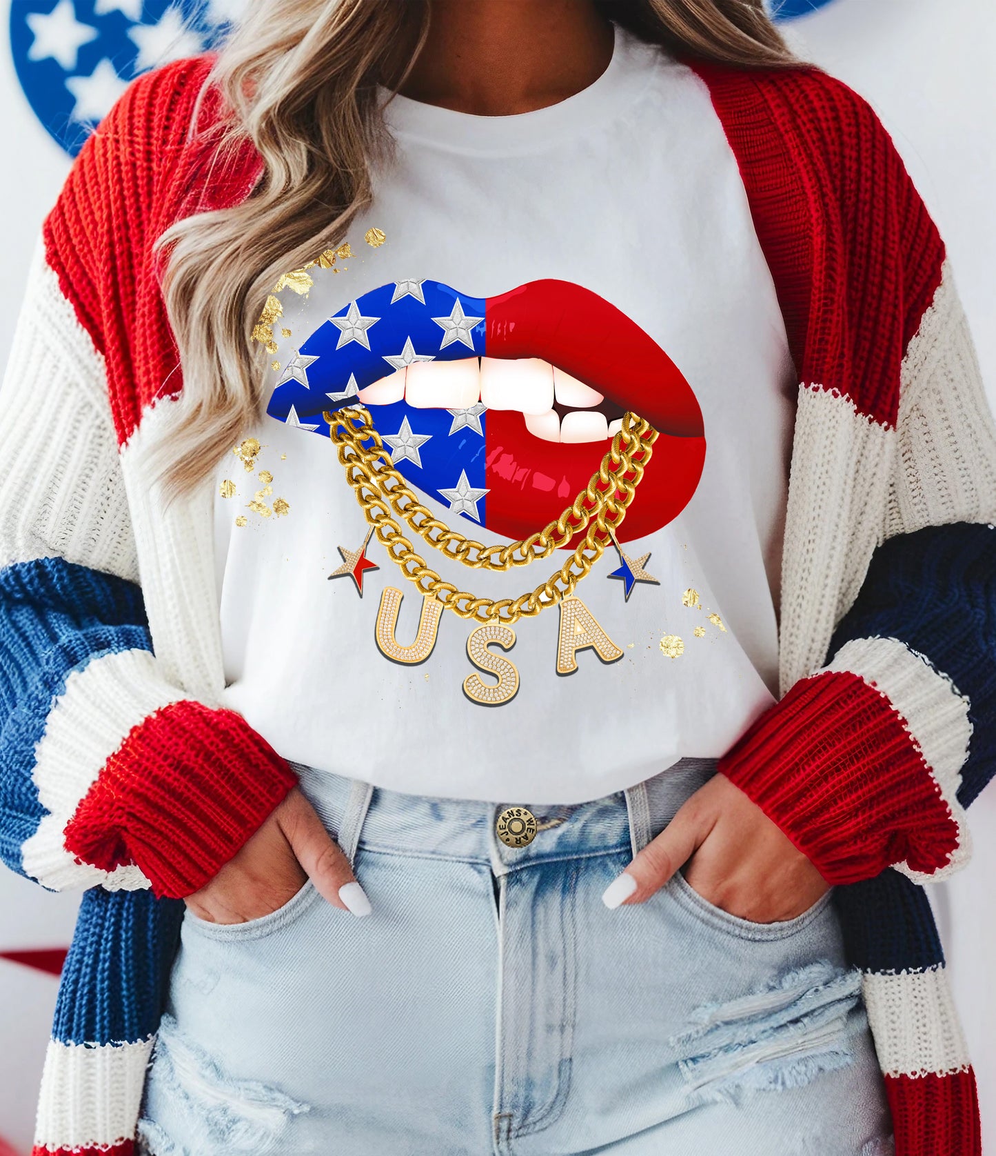 USA Lips Tee Sweatshirt