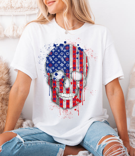USA Skull Tee Sweatshirt